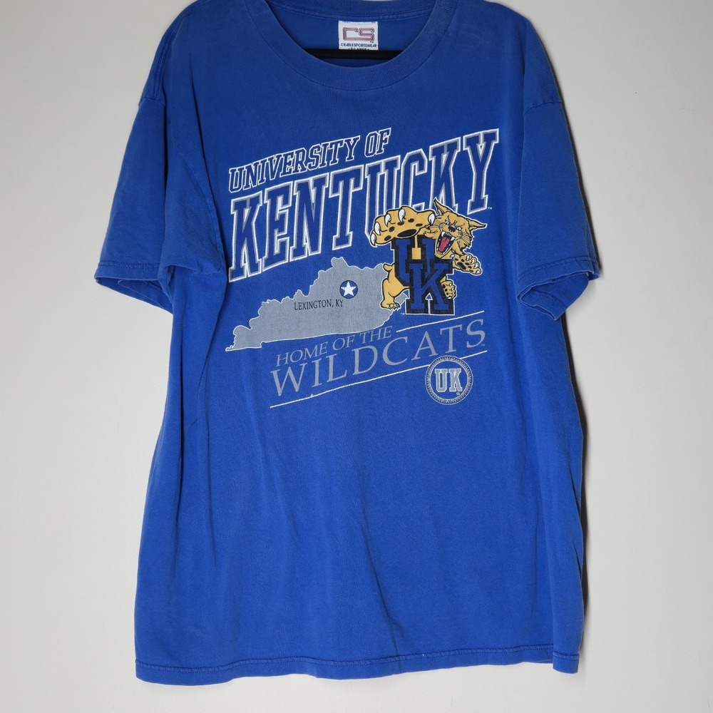 Vintage Kentucky Wildcats UK University T-Shirt Size XL Crable USA 90s College